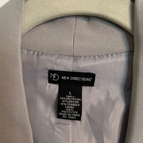 New Directions Women’s Grey 3/4 Sleeves Blazer, Size L - Picture 4 of 6